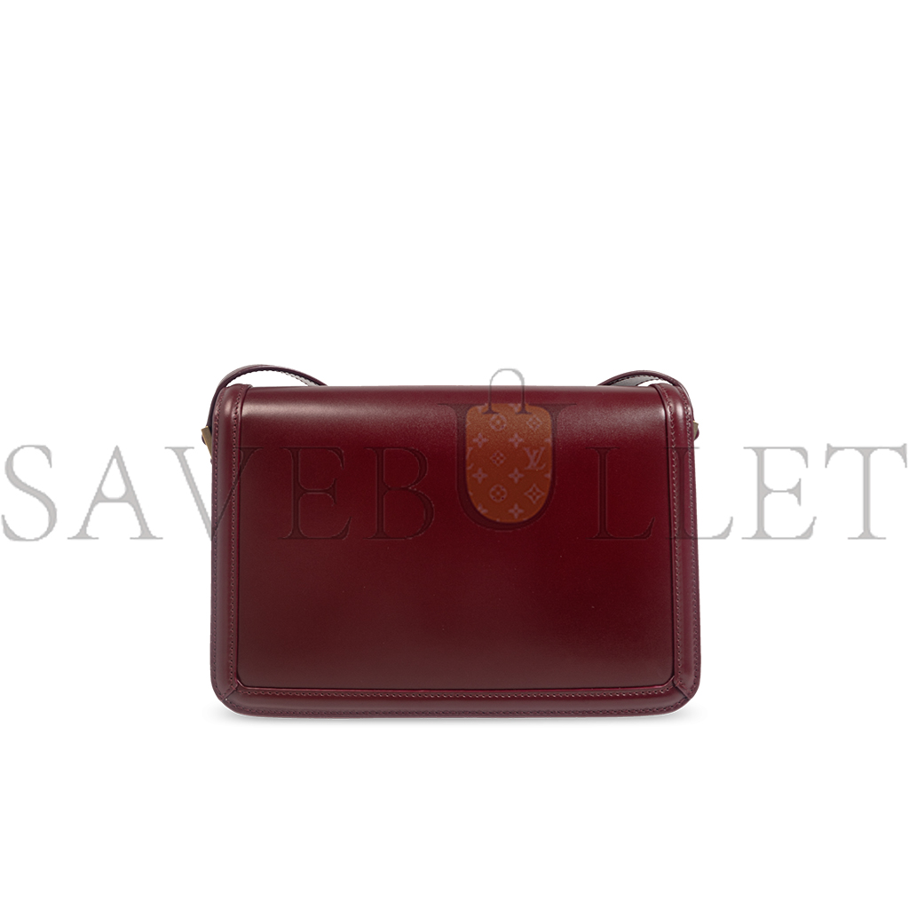 YSL BURGUNDY SHOULDER BAG 6343050SX0W (23*13*6CM)